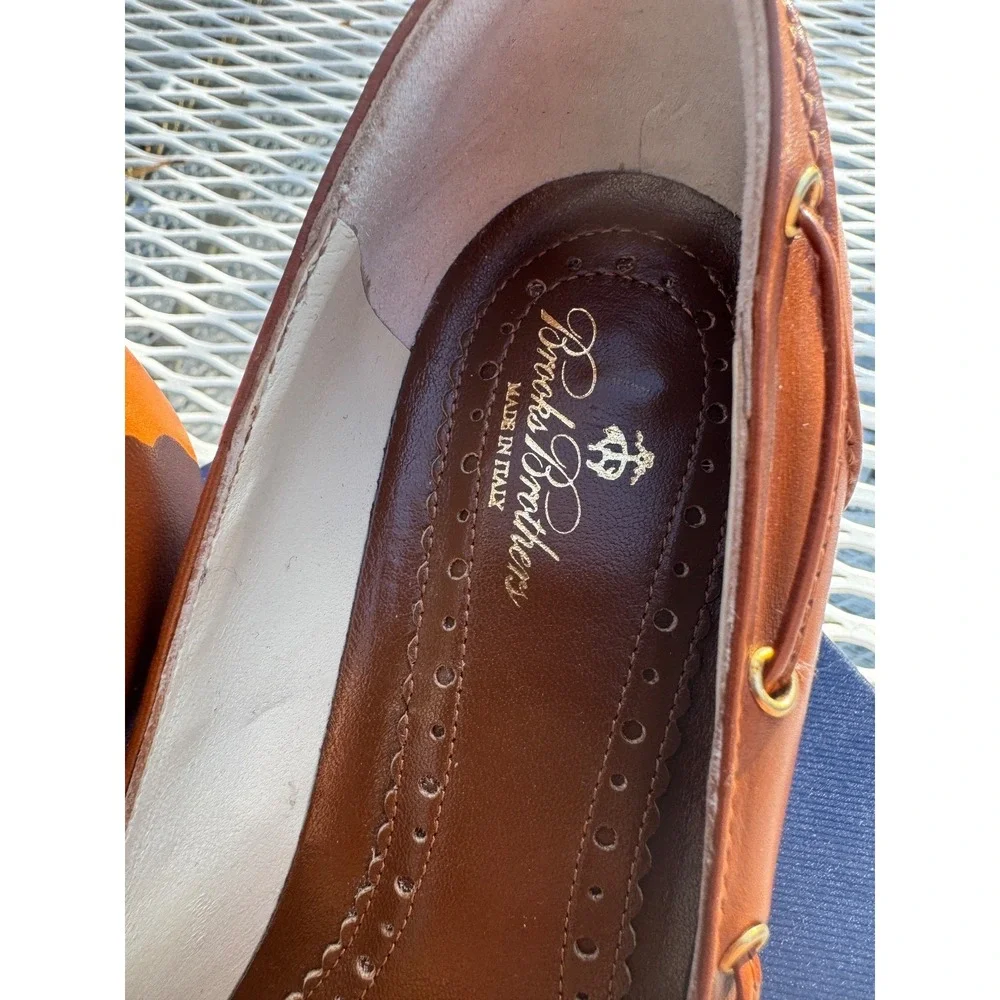 Brooks Brothers Leather Heels Shoes Womens 6,5 cognac color ITALY RET $ 288
